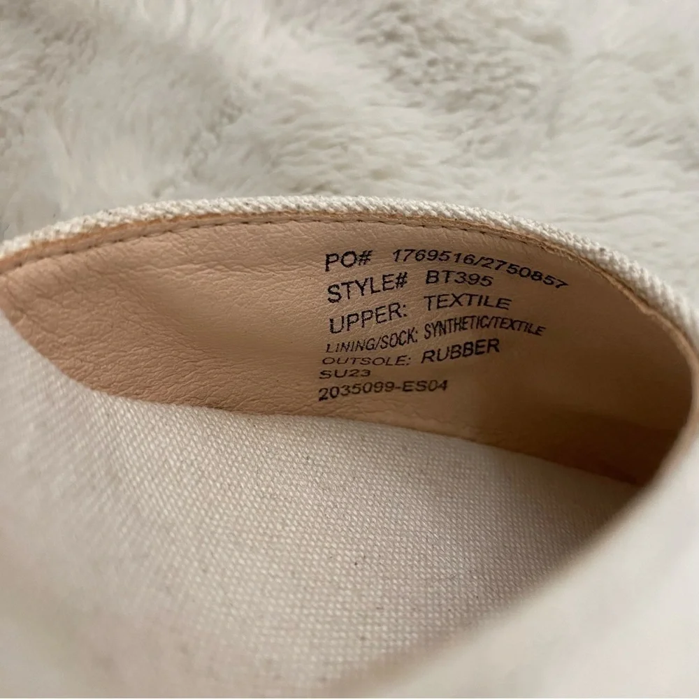 J. Crew Cream Round Toe Canvas Espadrille Wedges Size 9.5 Made in Spain